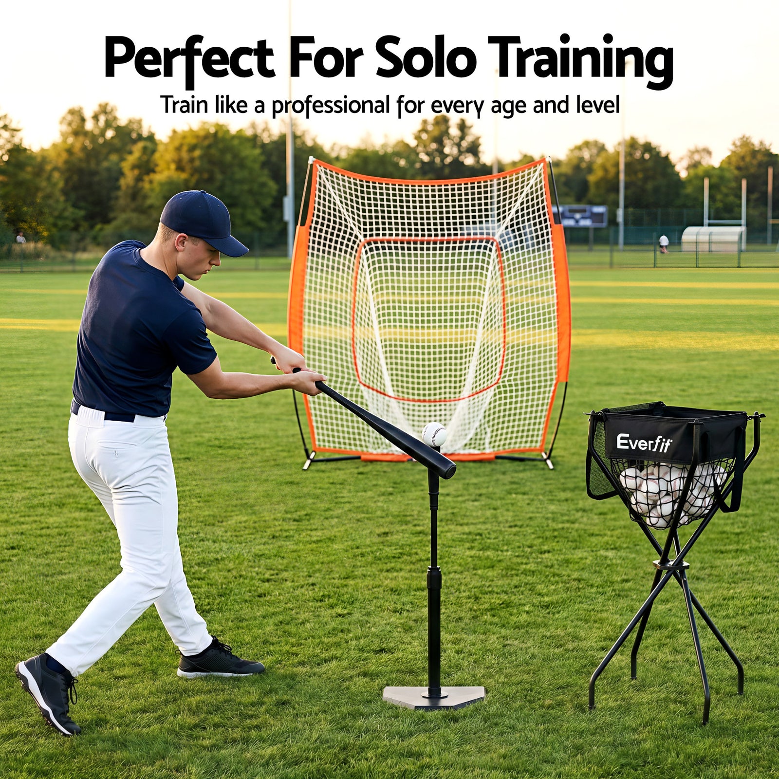 Portable Ball Cart Foldable Pickleball Tennis Baseball Softball