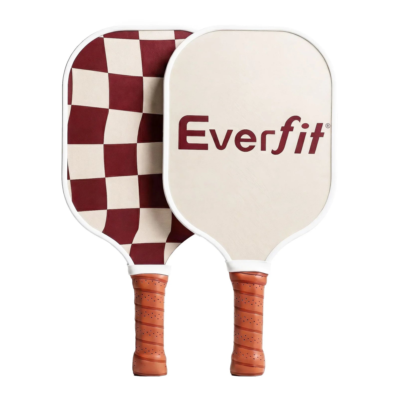 Pickleball Paddle Set Fibreglass Racquet Honeycomb Core With Bag Brown