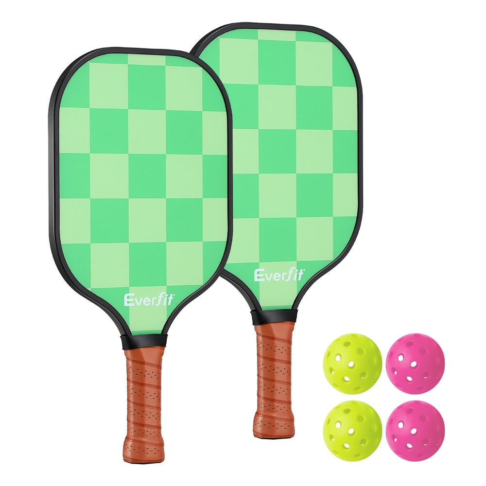 Pickleball Paddle Set Fiberglass with Balls Bag Tournament Kit 2PCS Pickle Balls Rackets
