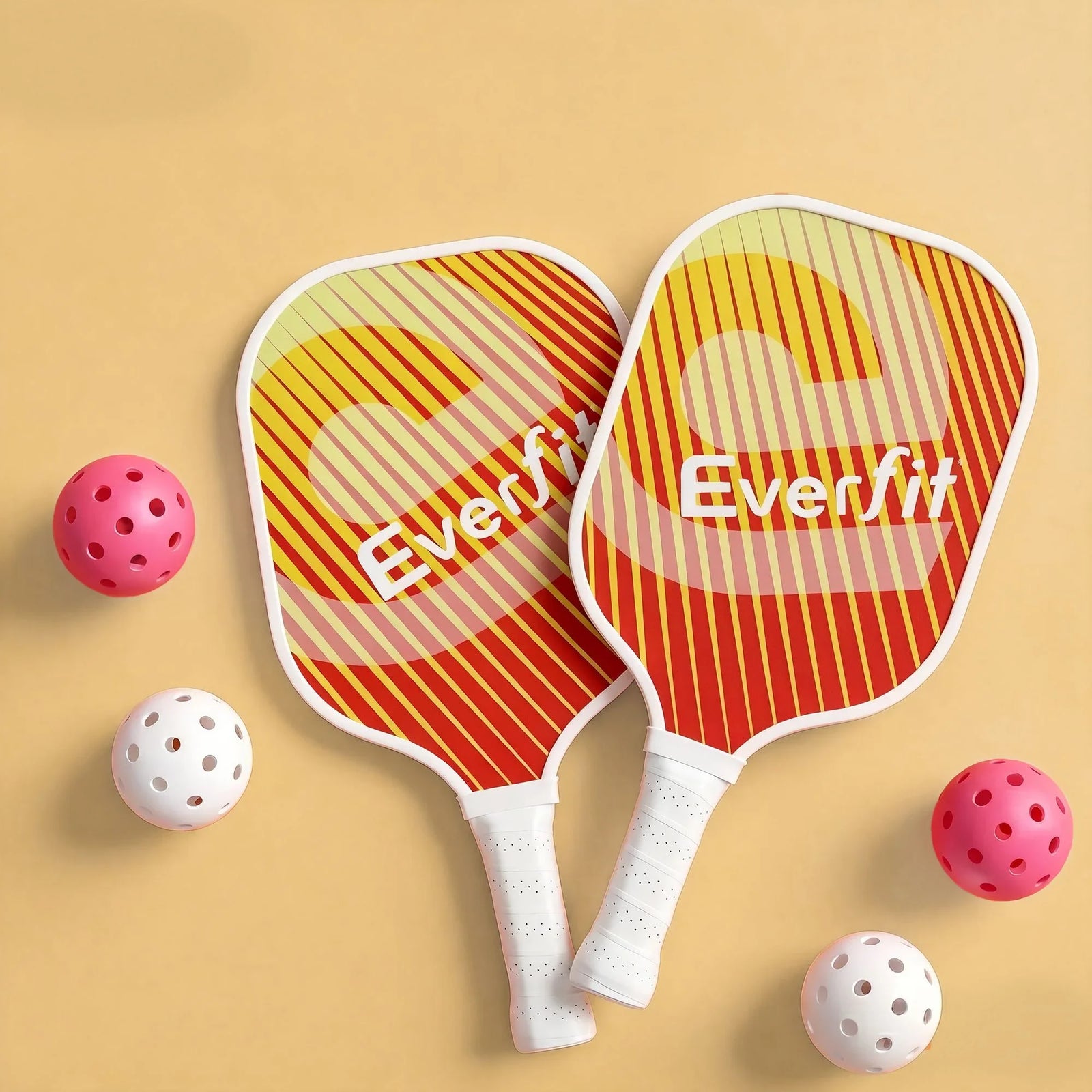 Pickleball Paddle Set Fibreglass Racquet Honeycomb Core With Bag Orange
