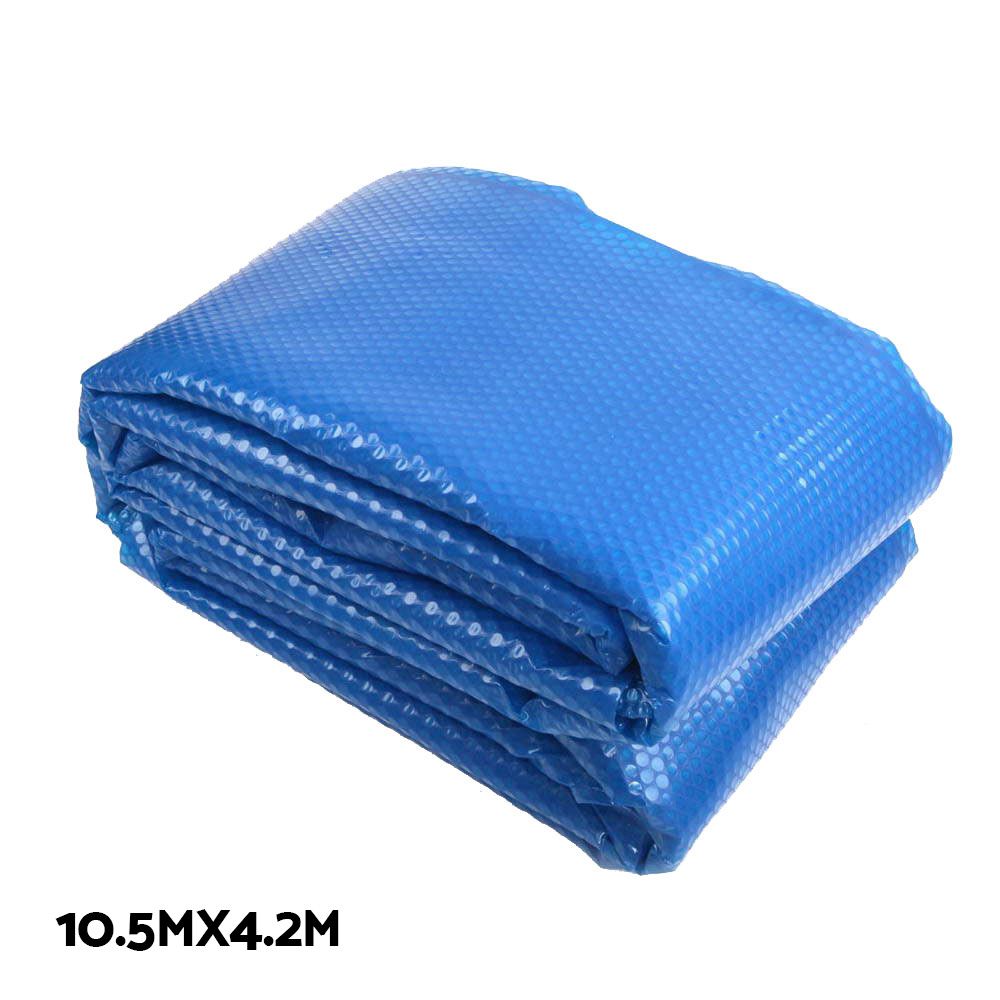 10.5x4.2m Solar Pool Cover 500 Micron with Adjustable Pool Roller