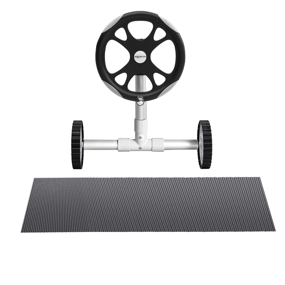 Pool Cover 600 Micron 11x4.8m w/ Roller 5.55m Swimming Pools Black Solar Blanket