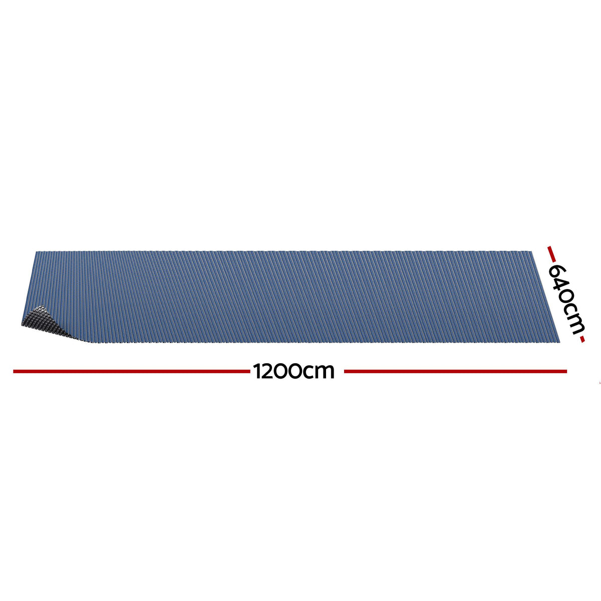 12 x 6.4m Pool Cover, 500 Micron Solar Blanket, Blue & Black Colour Set