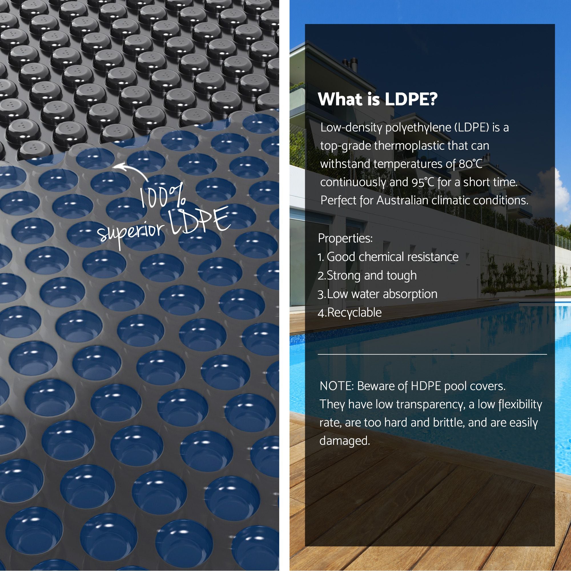 Pool Cover 500 Micron 12x6.4m Swimming Pool Solar Blanket Blue Black