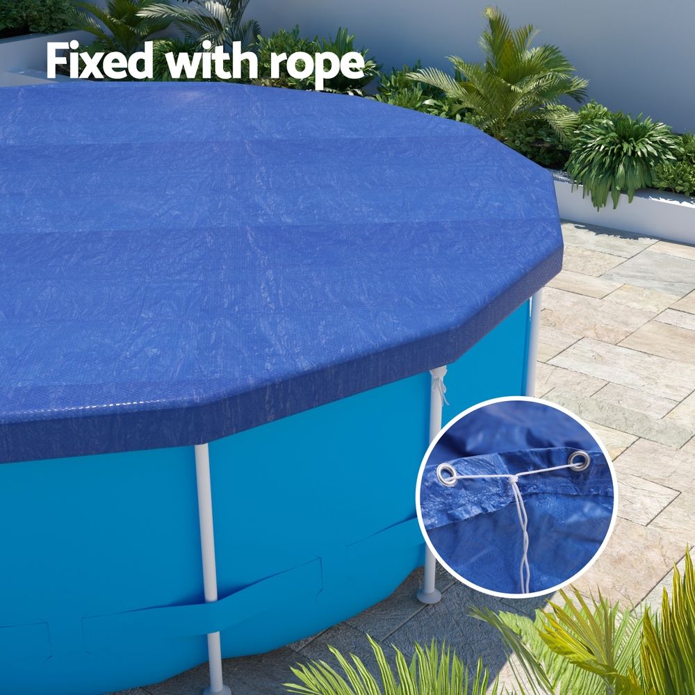 Aqua Buddy Pool Cover Fit 3.66m Round Above-ground Swimming Pool Blanket Blue