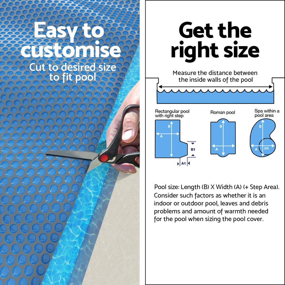 Pool Cover 600 Micron 7x4m Swimming Pool Solar Blanket Blue Black