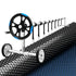 Pool Cover 7x4m 600 Micron w/ Roller 5.55m Black Solar Blanket