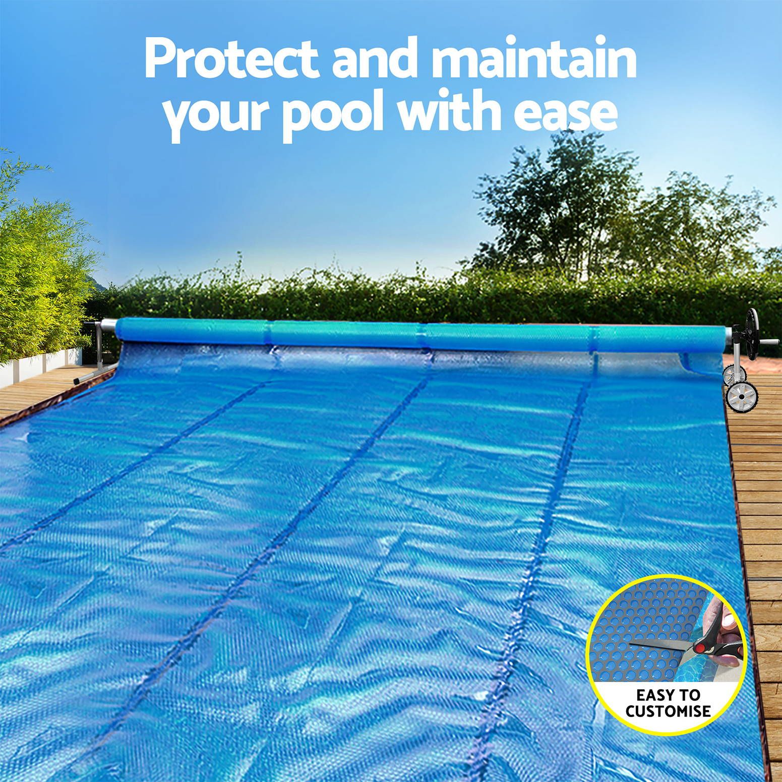 Pool Cover 600 Micron 7x4m w/ Roller 4m Swimming Pools Sliver Solar Blanket