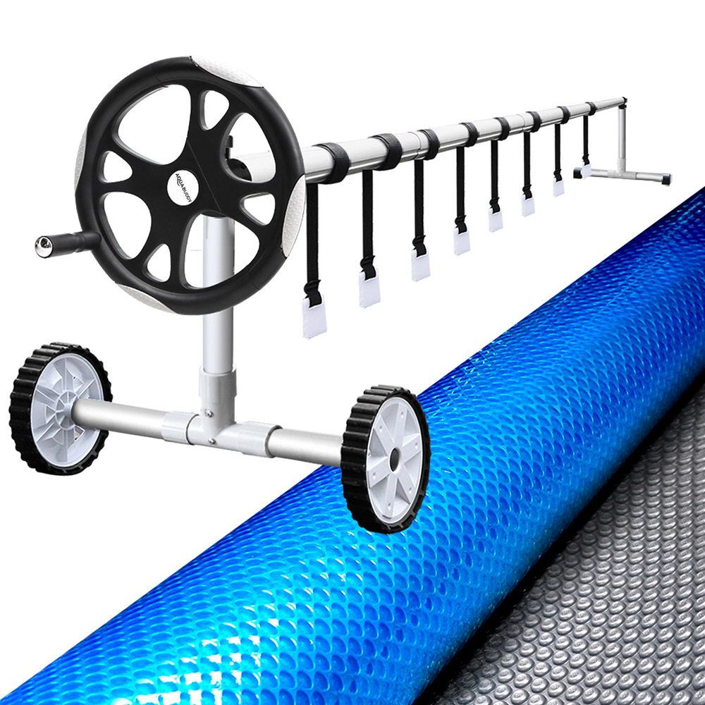 8x4.2M Solar Pool Cover with Aluminium Roller System Adjustable 5.55m
