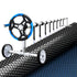 Pool Cover 600 Micron 8.5x4.2m w/ Blue Roller 5.55m Black Solar Blanket