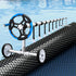 Pool Cover 600 Micron 8.5x4.2m w/ Blue Roller 5.55m Black Solar Blanket