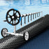 Pool Cover 500 Micron 8.5x4.2m w/ Blue Roller 5.55m Swimming Pools Black Solar Blanket
