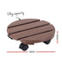 2‑Pack Plant Caddy – HDPE Rolling Pot Stand w/ Lockable Wheels, Brown