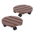 2‑Pack Plant Caddy – HDPE Rolling Pot Stand w/ Lockable Wheels, Brown