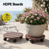 2‑Pack Plant Caddy – HDPE Rolling Pot Stand w/ Lockable Wheels, Brown