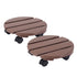 2‑Pack Plant Caddy – HDPE Rolling Pot Stand w/ Lockable Wheels, Brown
