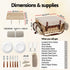 2 Person Insulated Picnic Basket Set with Foldable Wood Table Mat