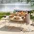 2 Person Insulated Picnic Basket Set with Foldable Wood Table Mat