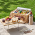 2 Person Insulated Picnic Basket Set with Foldable Wood Table Mat