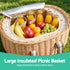 2 Person Insulated Picnic Basket Set with Foldable Wood Table
