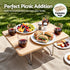 4 Person Insulated Picnic Basket Set with Foldable Wood Table Mat