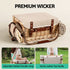 4 Person Insulated Picnic Basket Set with Foldable Wood Table Mat