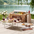 4 Person Insulated Picnic Basket Set with Foldable Wood Table Mat