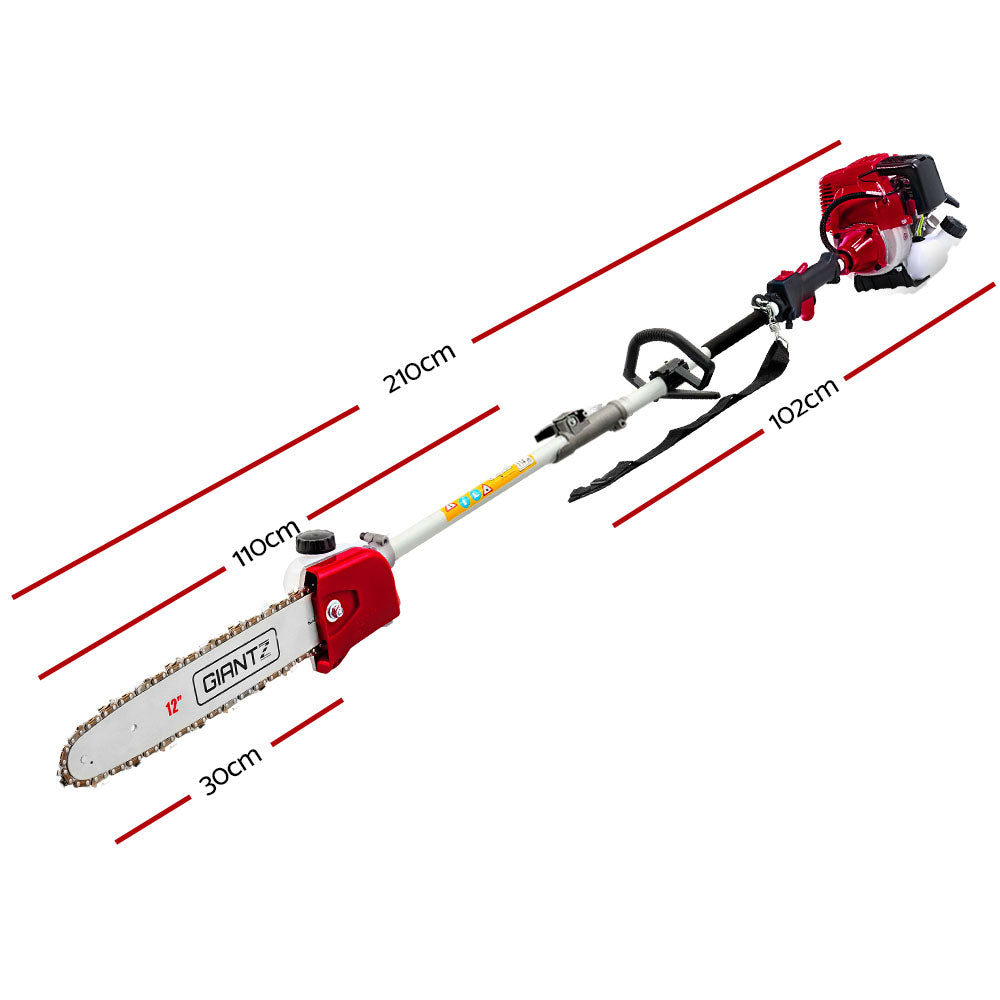 Giantz 31cc Pole Chainsaw 4 Stroke Petrol Tree Pruner Saw 12 Inch Bar Long Reach
