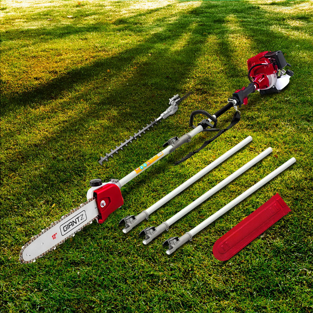 31cc Pole Chainsaw 4 Stroke Petrol Tree Pruner Saw 12 Inch Bar Long Reach