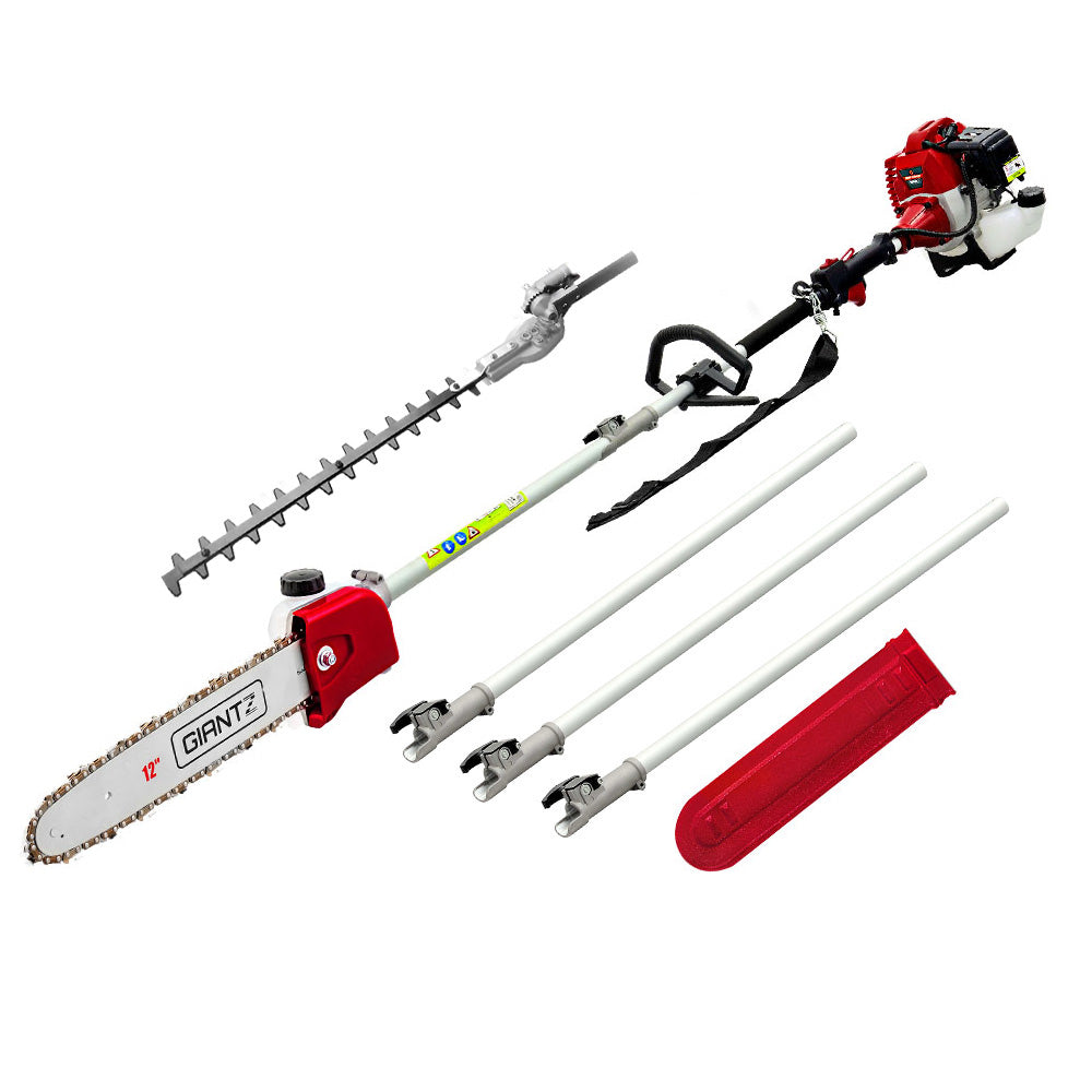 Pole Chainsaw 2 Stroke Petrol Tree Pruner Long Reach Saw 12 Inch Bar 2 In 1