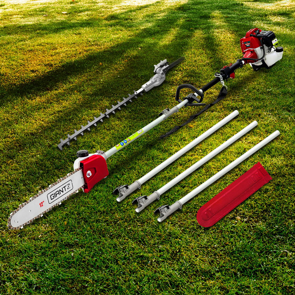 Pole Chainsaw 2 Stroke Petrol Tree Pruner Long Reach Saw 12 Inch Bar 2 In 1