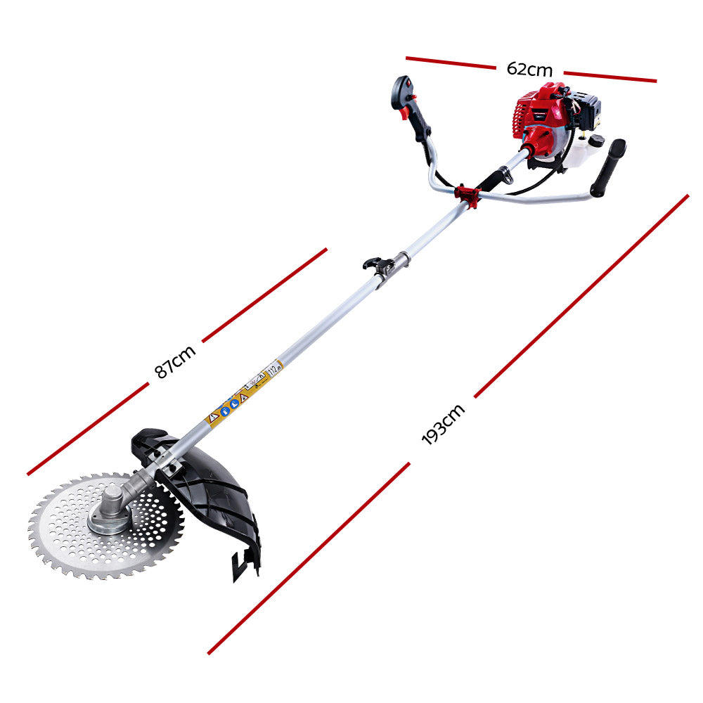 Giantz 2 Stroke Pole Chainsaw Petrol Hedge Trimmer Tree Pruner 7 In 1