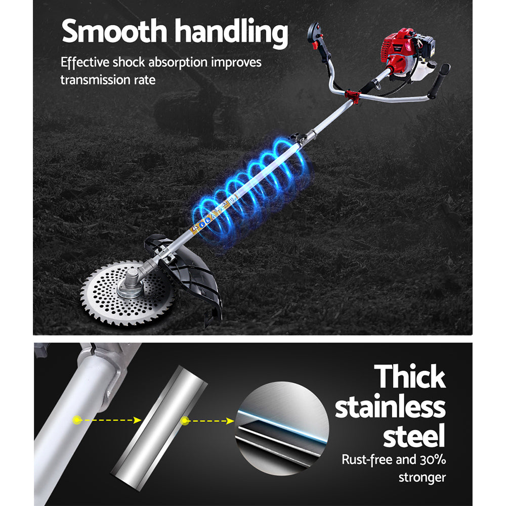 Giantz 2 Stroke Pole Chainsaw Petrol Hedge Trimmer Tree Pruner 7 In 1