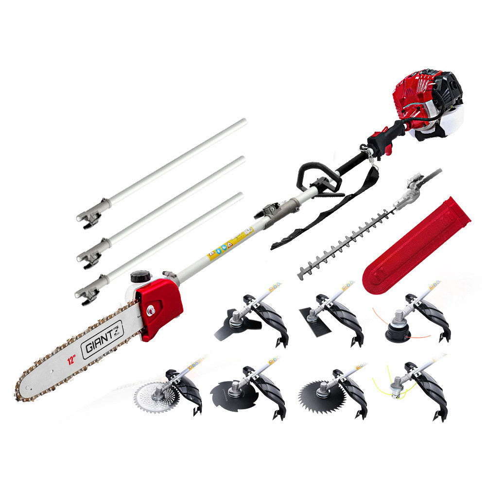 Giantz Pole Chainsaw 2 Stroke Petrol Hedge Trimmer Tree Pruner 9 In 1