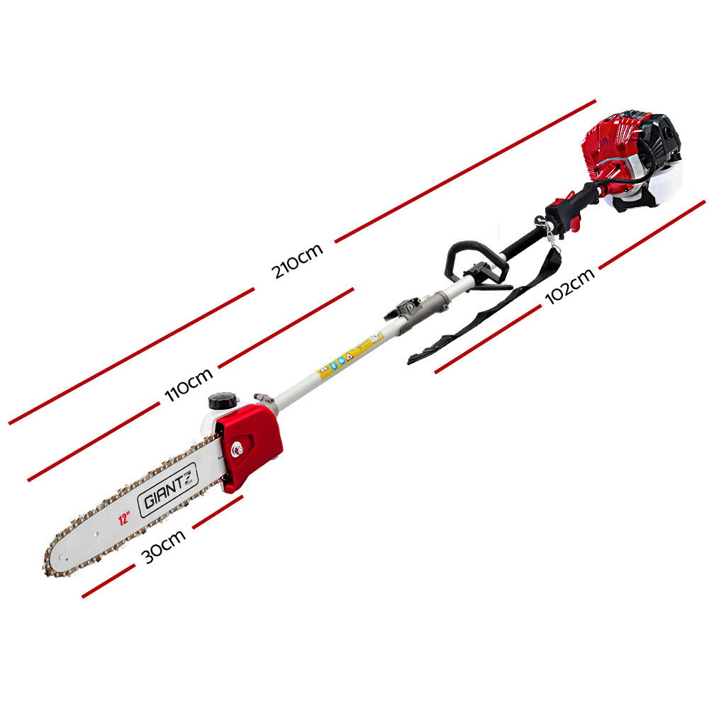 Pole Chainsaw 2 Stroke Petrol Hedge Trimmer Tree Pruner 9 In 1