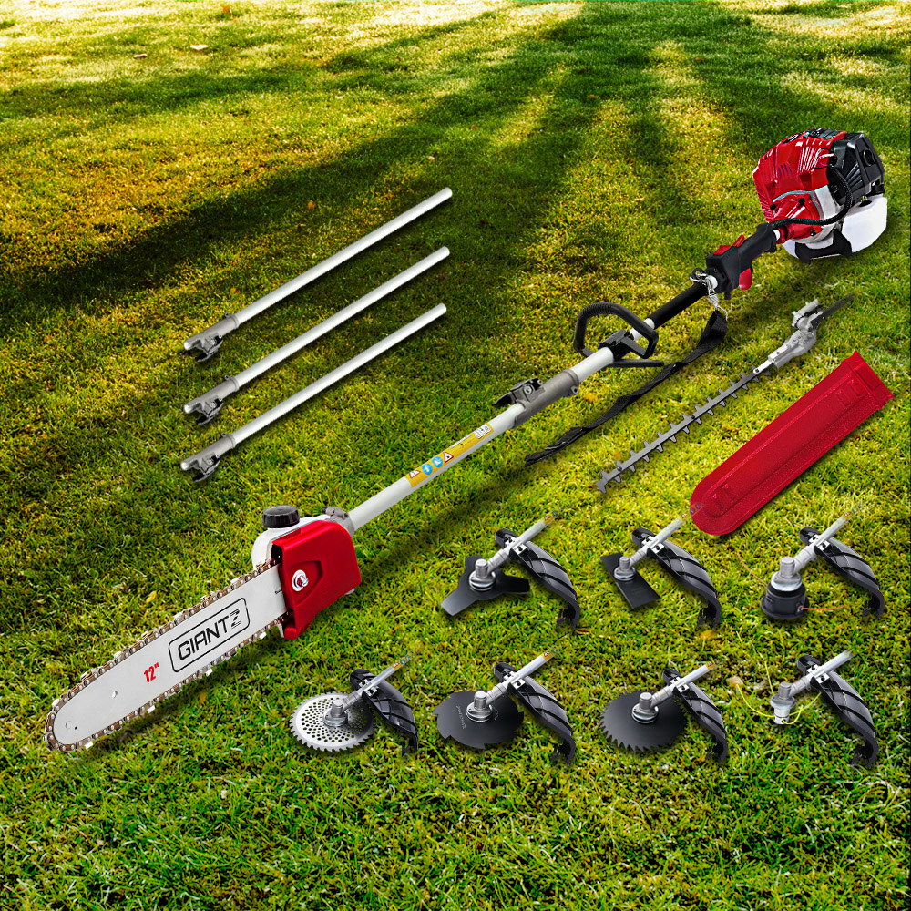 Pole Chainsaw 2 Stroke Petrol Hedge Trimmer Tree Pruner 9 In 1