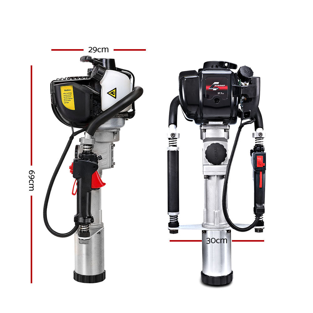Petrol Post Driver 38CC 4-Stroke 2 Tonne Star Picket Fence Case Black