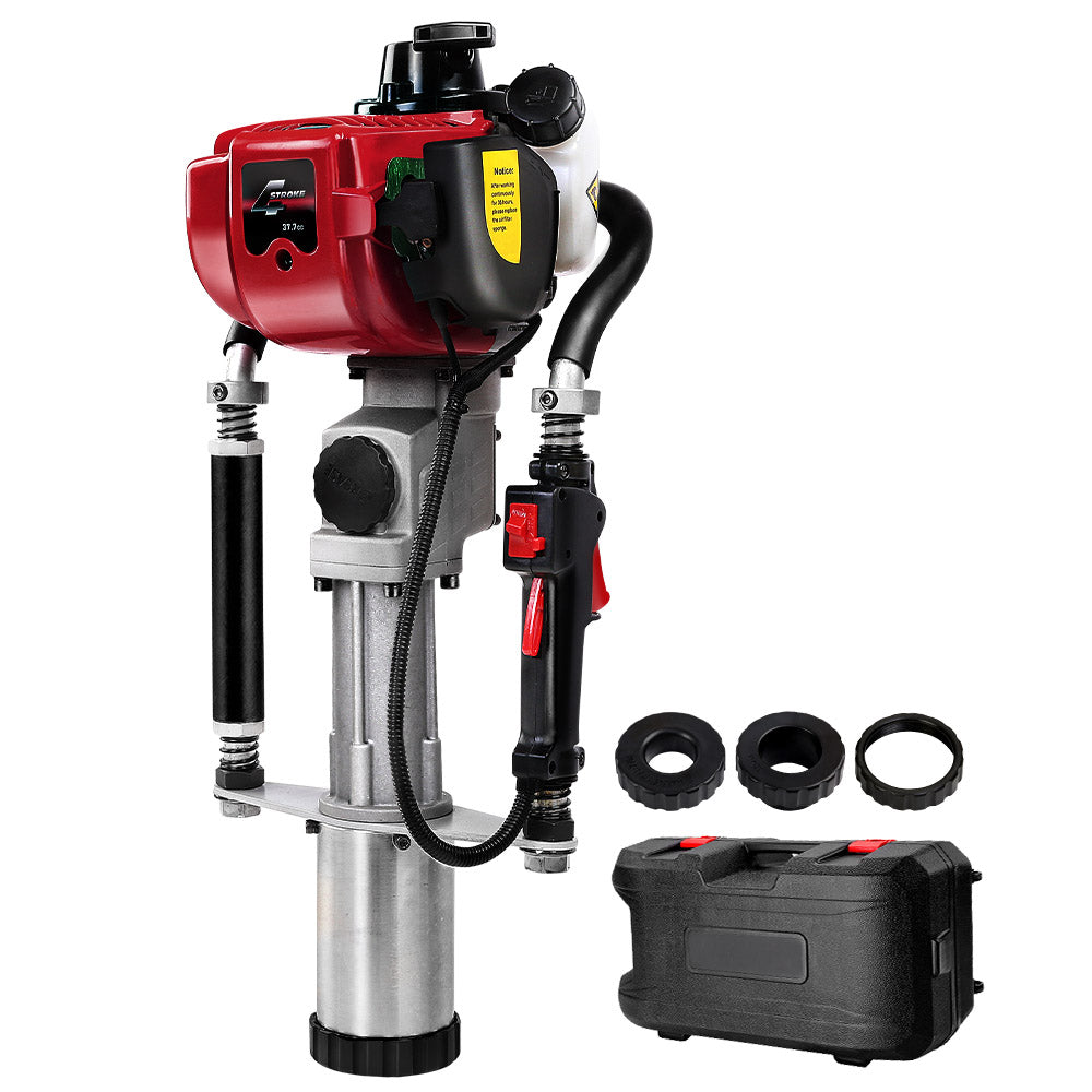 Petrol Post Driver 38CC 4-Stroke 2 Tonne Star Picket Fence with Case Red