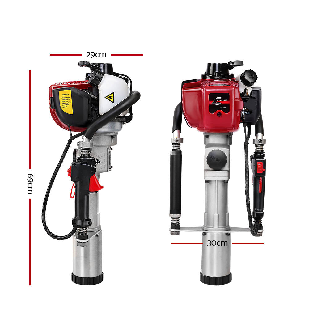 Petrol Post Driver 38CC 4-Stroke 2 Tonne Star Picket Fence with Case Red