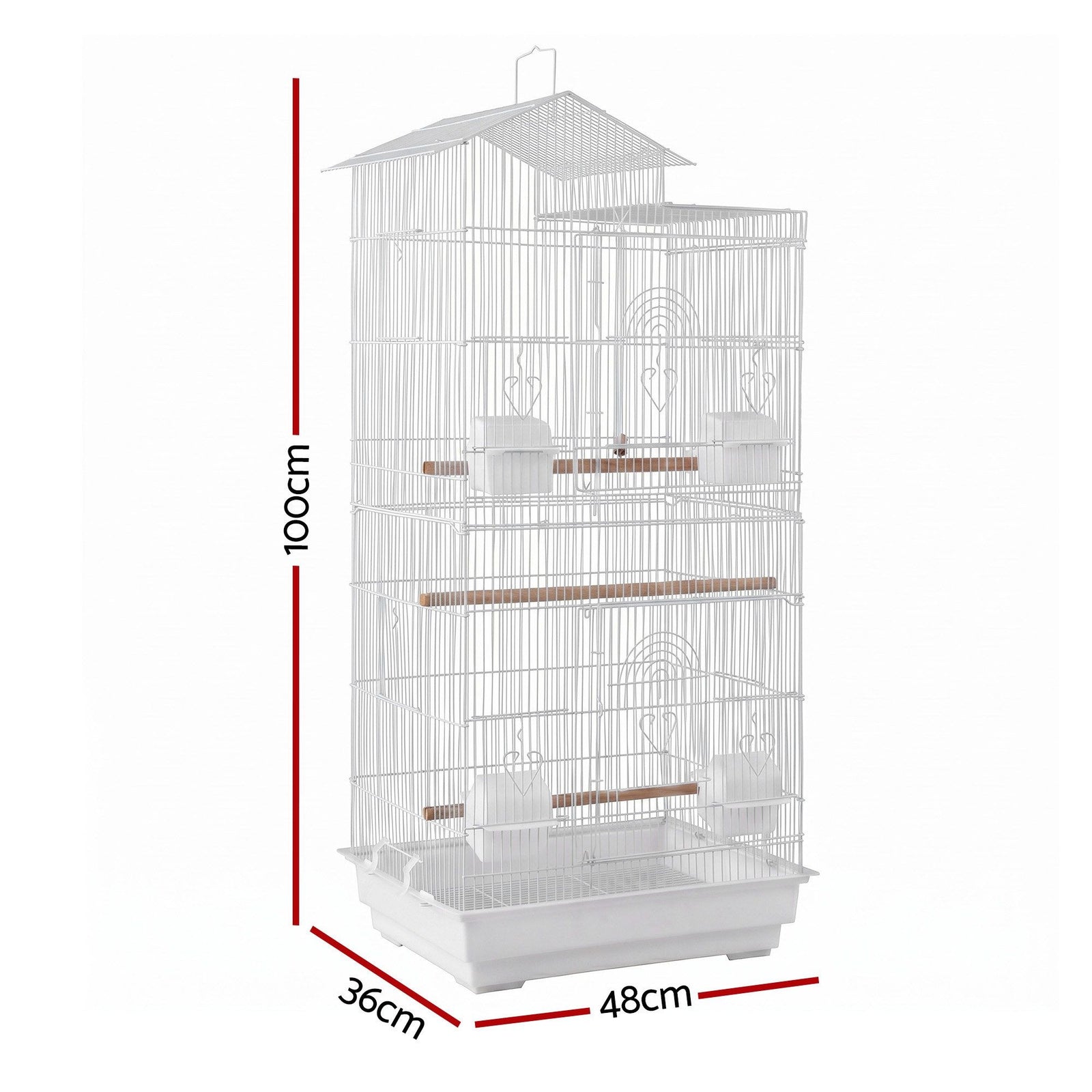 i.Pet 100cm Bird Cage Aviary Parrot Budgie White