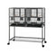 106cm 2-in-1 Bird Cage Aviary with Divider Parrot Budgie Wheels Black