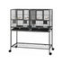 106cm 2-in-1 Bird Cage Aviary with Divider Parrot Budgie Wheels Black