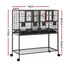 106cm 2-in-1 Bird Cage Aviary with Divider Parrot Budgie Wheels Black