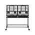 106cm 2-in-1 Bird Cage Aviary with Divider Parrot Budgie Wheels Black