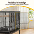 106cm 2-in-1 Bird Cage Aviary with Divider Parrot Budgie Wheels Black