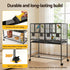 106cm 2-in-1 Bird Cage Aviary with Divider Parrot Budgie Wheels Black