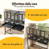 106cm 2-in-1 Bird Cage Aviary with Divider Parrot Budgie Wheels Black