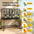106cm 2-in-1 Bird Cage Aviary with Divider Parrot Budgie Wheels Black