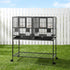 106cm 2-in-1 Bird Cage Aviary with Divider Parrot Budgie Wheels Black