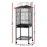136cm Bird Cage Aviary Open Top Parrot Budgie Stand Wheels Black